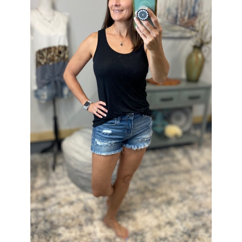 ❤️‍🔥Zipper Racerback Floaty Tank Top Black 2015